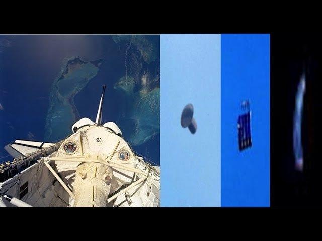 Three Objects Marked As Unknown Recorded Out Space Shuttle Window In Orbit