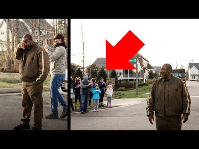 Residents of the entire town lined up for this UPS driver. He couldn’t understand what was happening