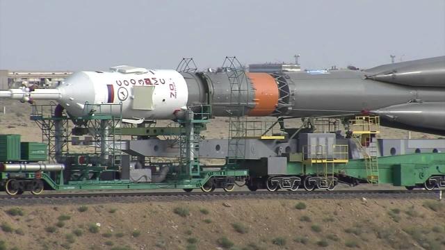 The Expedition 48-49 Soyuz Rocket Comes Together and Moves to Its Launch Pad