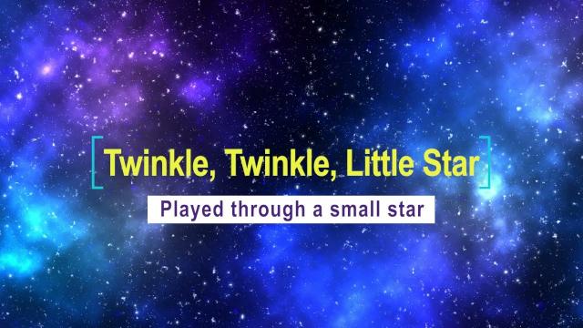 Twinkle Twinkle Little Star 'played' by stars of different sizes