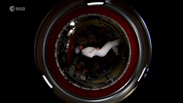 Astronaut 'walks around' space station wearing velcro shoes in '2001: A Space Odyssey' re-creation