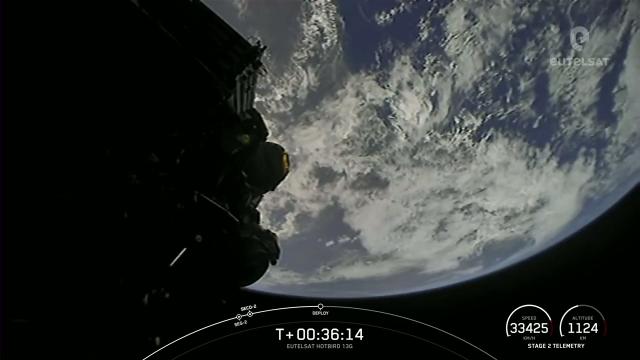 Watch SpaceX deploy the Hotbird 13G satellite in stunning view from space