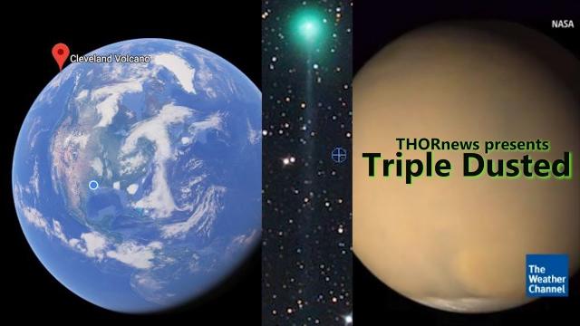 Triple Dusted: Current Earth & Mars Dust Storms + New & Old Comet Dust