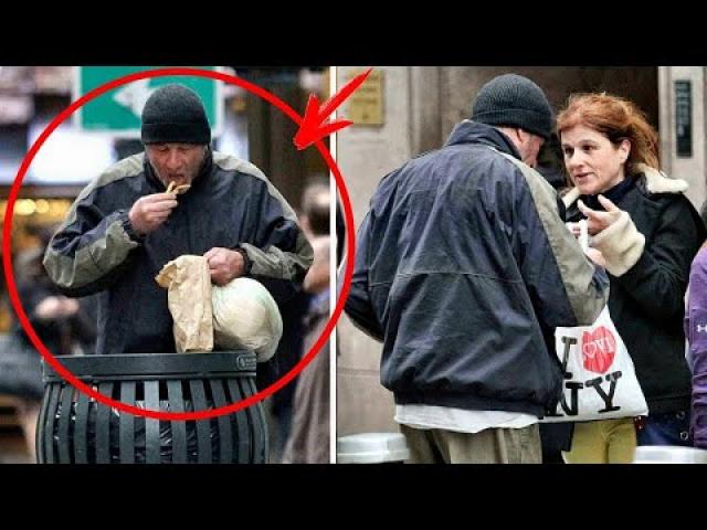 Woman gave food to a homeless person, not knowing who he really was… The whole WORLD knows him