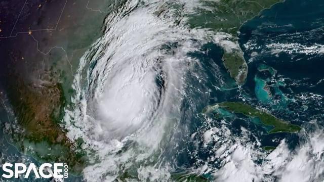 Hurricane Delta seen from space in time-lapse