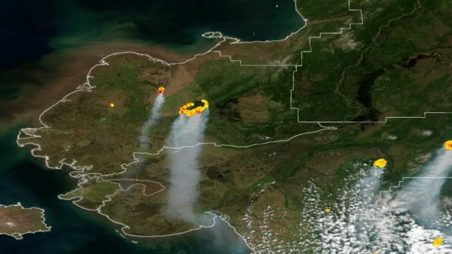 Wildfires in Alaska monitored from space by NOAA satellites