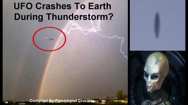 UFO Crashes To Earth  During Thunderstorm?