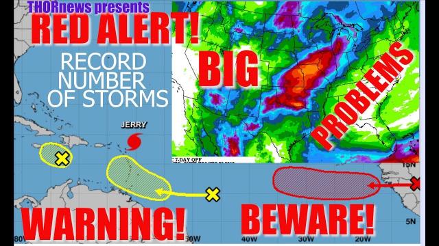 RED ALERT! Record # of Storms in Oceans! Puerto Rico Jerry Watch +MIDWEST FLOODING