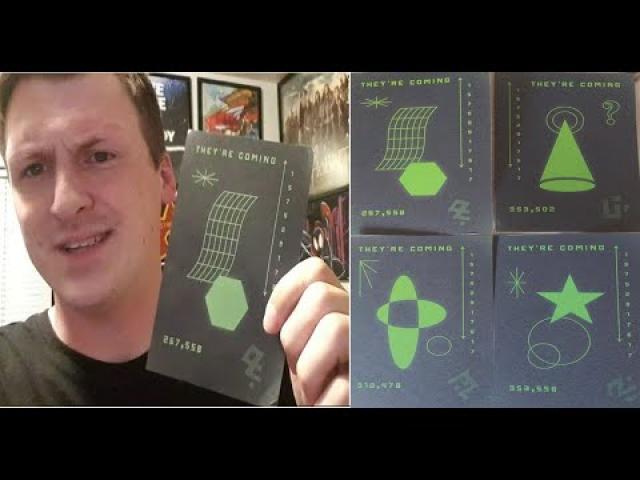 People received post cards with strange symbols, a Roswell phone number and title “They’re coming"