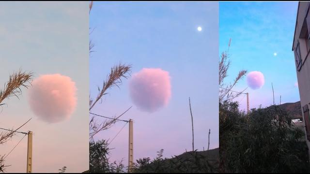 Strange pink cloud photographed in the south of France