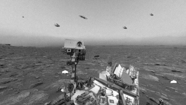 UFOS SEEN SURROUNDING THE CURIOSITY ROVER ON MARS?