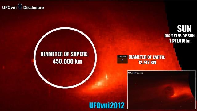 Spherical UFO (Diameter: 450,000 km) Leaving The Sun, Dec 24, 2018