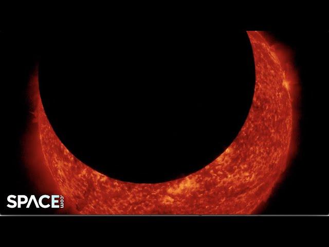 Partial solar eclipse only seen in space - NASA spacecraft's view