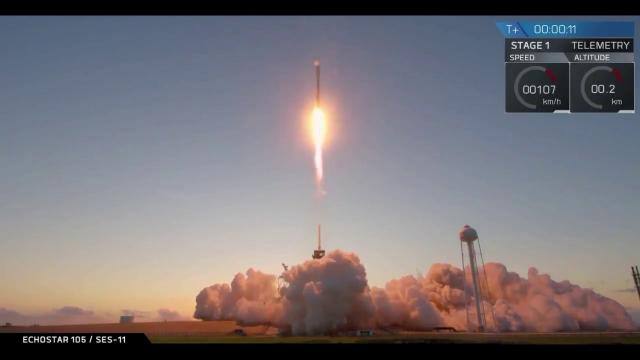 SpaceX Launches Echostar Satellite with Used Rocket