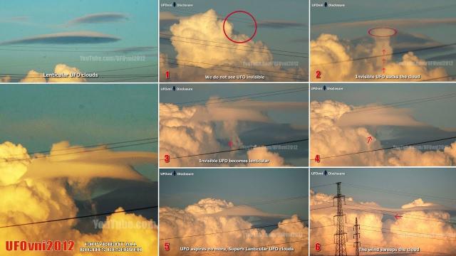 Analysis: Invisible UFO sucks the cloud, it becomes lenticular (explication) Aug 16, 2017 (Video 4K)