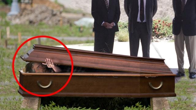 At Her Husband's Funeral, Woman Leans to Kiss Him for the Last Time and Sees Him Blinking !