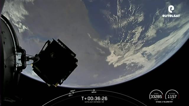 Watch SpaceX deploy Hotbird 13F satellite in amazing view from space