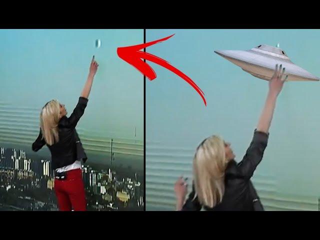 SHE Sees a UFO on LIVE TV!!! 4 Cases Of Unexplained Unidentified Flying Object Videos!