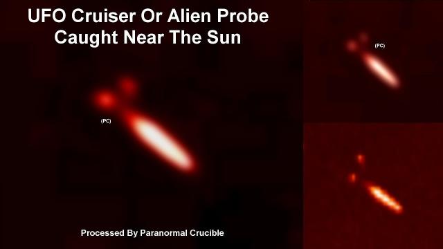 UFO Cruiser Or Probe Caught Near The Sun?