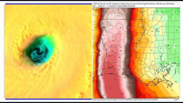 40 ft Waves. 20+ ft Storm Surge. 150 MPH Sustained Winds. 18''of Rain. Cat 4 Hurricane Laura E TX/LA
