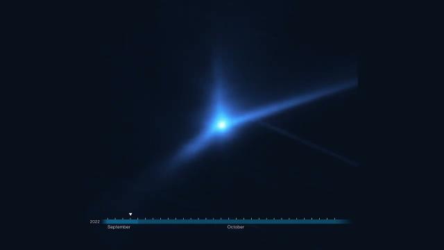 DART's Asteroid impact produced debris cloud - See its evolution over 1 month