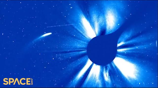 See huge comet 96P flyby the sun in epic SOHO spacecraft time-lapse