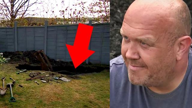Man Digging In His Garden Hits An Unexpected Metalic Structure That Leaves Him In Awe