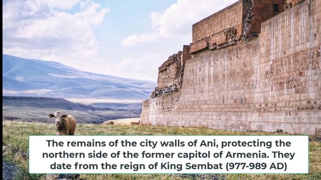 The remains of the Ancient city walls of Ani