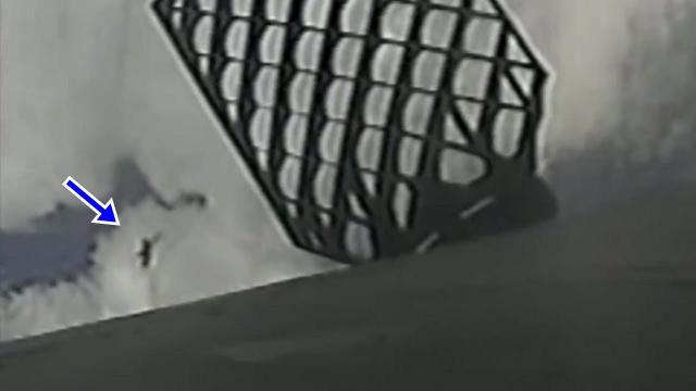 Dragon Caught by Spacex camera during the rocket first stage descent