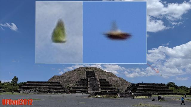 Awesome UFO Over Pyramid in Teotihuacan, Mexico On Aug 28, 2019