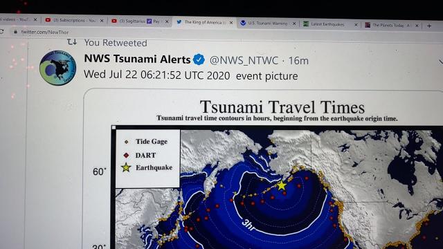 Tsunami Warning West Coast USA 7.8 Alaska Earthquake