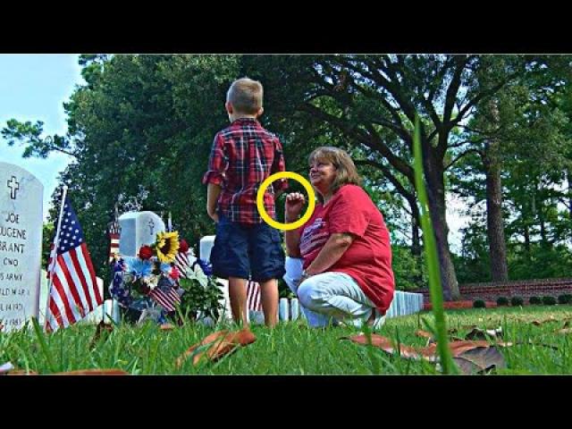 Mom Finds Mysterious Drawing At Soldier Son's Grave, Then Tracks Down 7-Yr-Old Stranger To Say .....