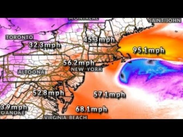 95 MPH Wind Gusts & MAJOR FLOODING expected for East Coast USA