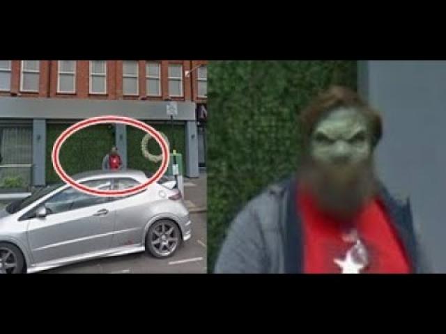 Bearded "Humanoid Being" stares menacingly at lens after being captured on Google Street View