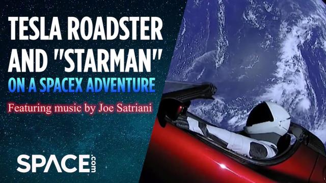 Tesla Roadster and 'Starman' On a SpaceX Adventure - Feat. Joe Satriani Music