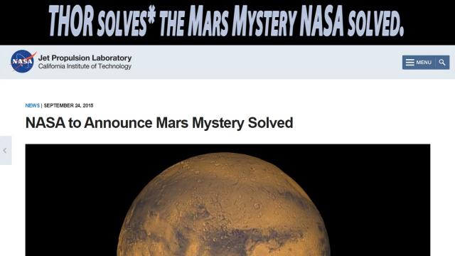 Breaking News! I solved the Mars Mystery that NASA will announce on Sept. 28th 2015