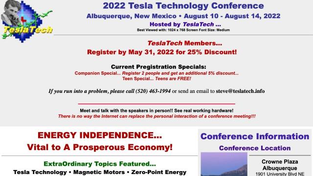 Last Call for Tesla Tech 2022 in Albuquerque! Aug 10-14!