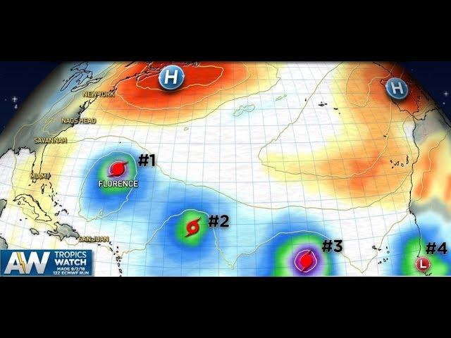 4 Hurricanes in the Gulf & Atlantic Ocean a possibility. Florence a Threat!