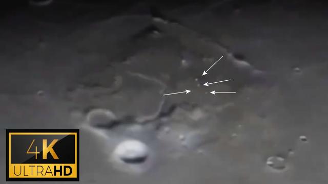 4 UFOs Flying Over The Aristarchus Moon (VIDEO 4K)