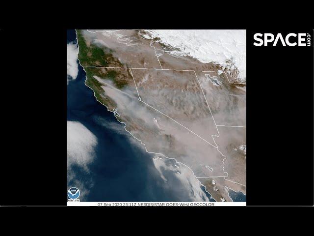 Smoke from California wildfires seen from space