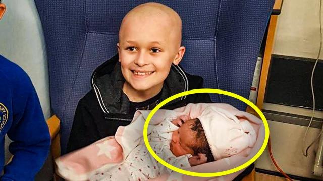 9 Yr Old With Stage 4 Cancer Meets Newborn Sister Days Later Parents Look Over And Gasp