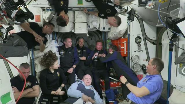 All-private Axiom Space crew get astronaut pins aboard space station