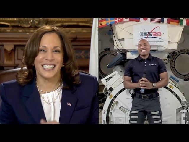 VP Kamala Harris calls space station, talks with NASA's Victor Glover