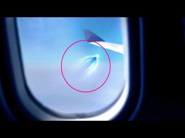 Passenger Spots 'UFO' From Plane Window | Weird UFO Seen Outside Airline Window