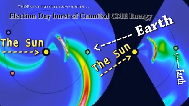 Cannibal 3 CME to Strike Earth on Election Day. Today! fixed