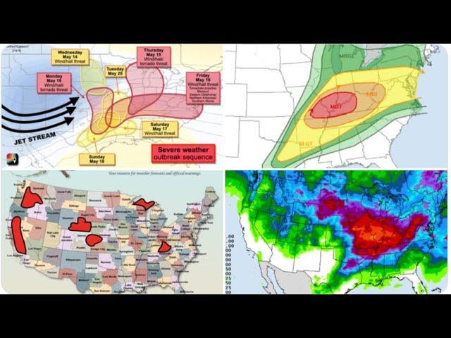 very RED ALERT! a Full Week of Wild & Dangerous Weather begins NOW! + Volcanoes