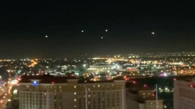 Stationary UFOs with Bright Lights Filmed from Hotel Balcony over Las Vegas (Nevada) - FindingUFO