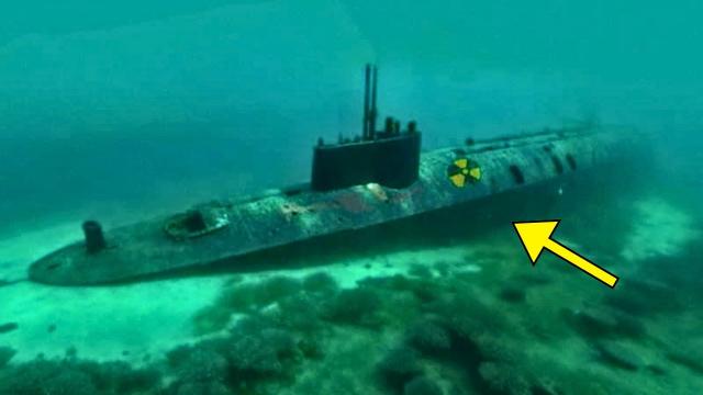 Diver Spots Sunken Submarine In Deep Ocean - he Turns Pale After Swimming Inside