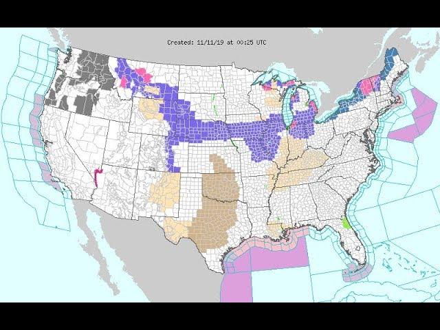 Wild Weather USA: Storm from Montana to TX to NE then Freeze next 48 Hours