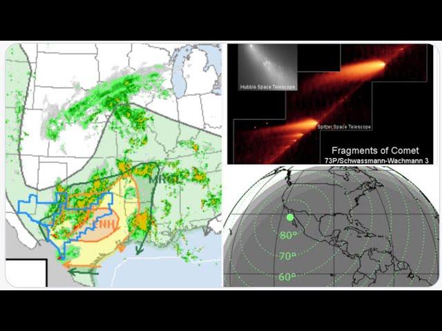 Nasty Storm over Texas tonight & Monster Meteor Shower in 1 week from a broken Comet? or maybe a dud